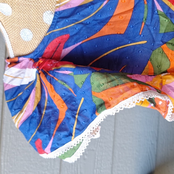 NWT Tropical Palm Leaf Print Plus Size 1X Puff Sleeve Boho Peasant Blouse *read* - Picture 3 of 11